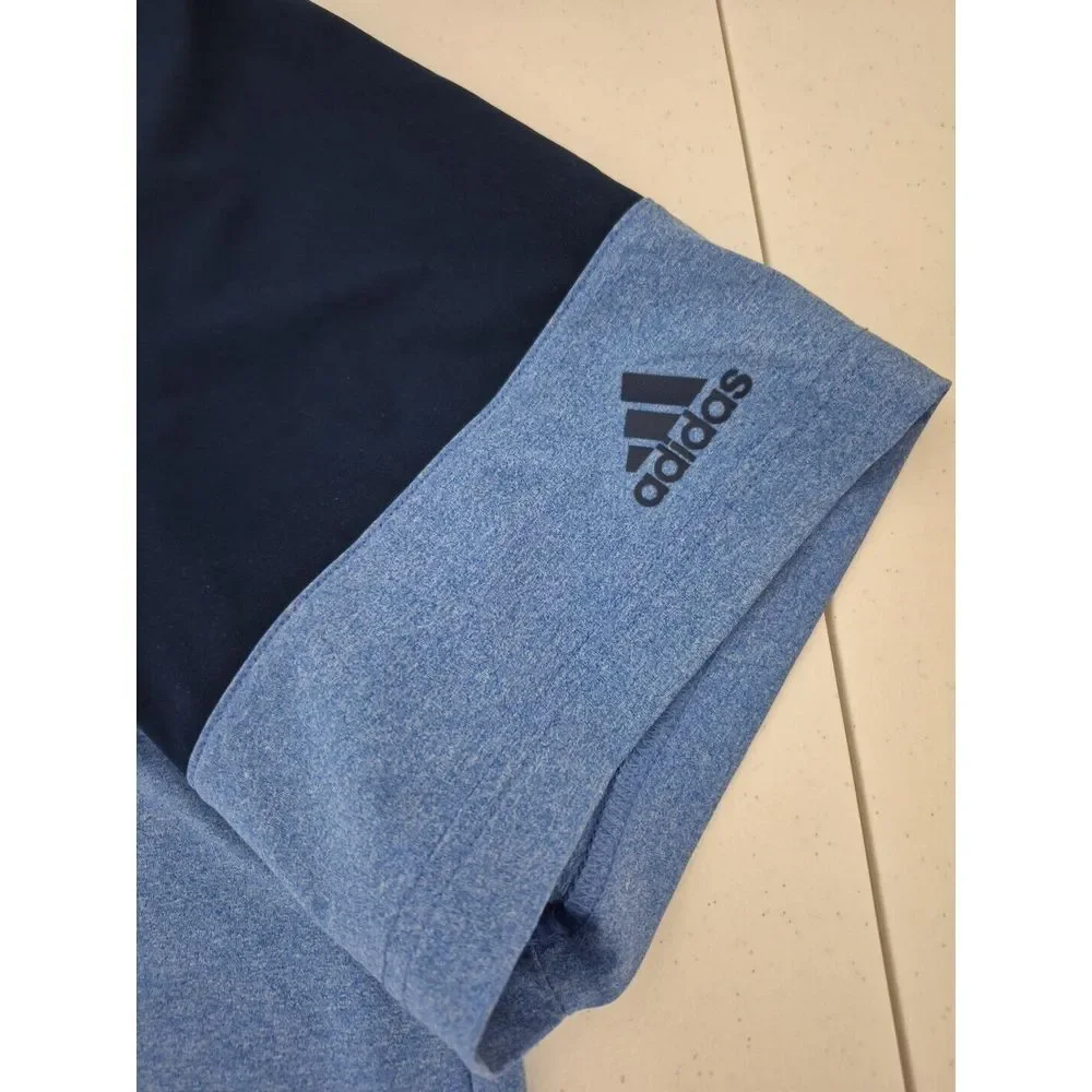 Adidas Polo Mens 2XL Blue Color‎ Block Performance Golf Short Sleeve No Mat Tag